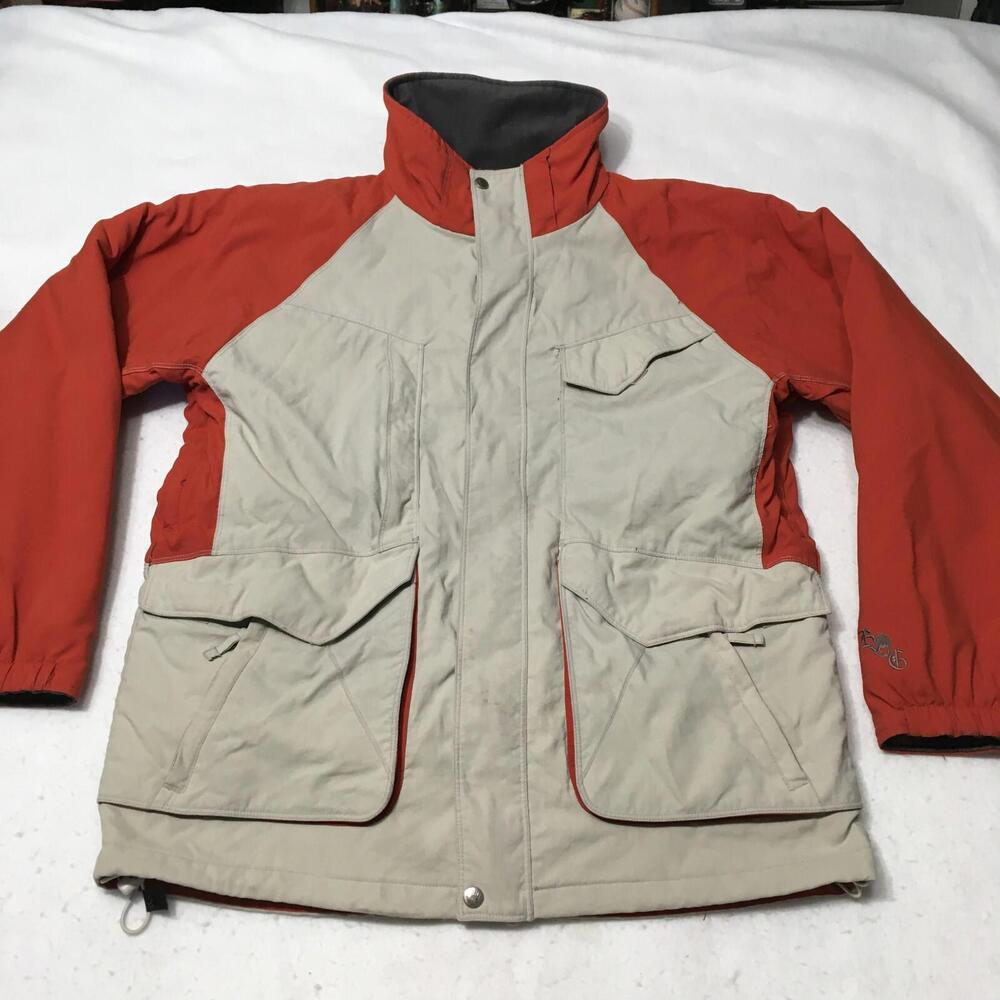Body Glove Winter Ski snow Zip Hooded Jacket Men's XL extra large Beige orange